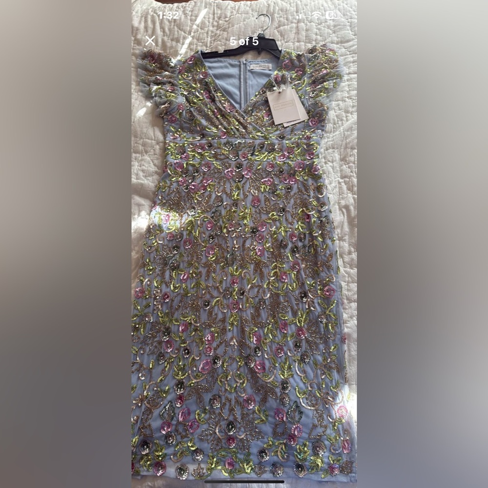Mac Duggal Blue and Green Sequin Dress - Picture 3 of 3